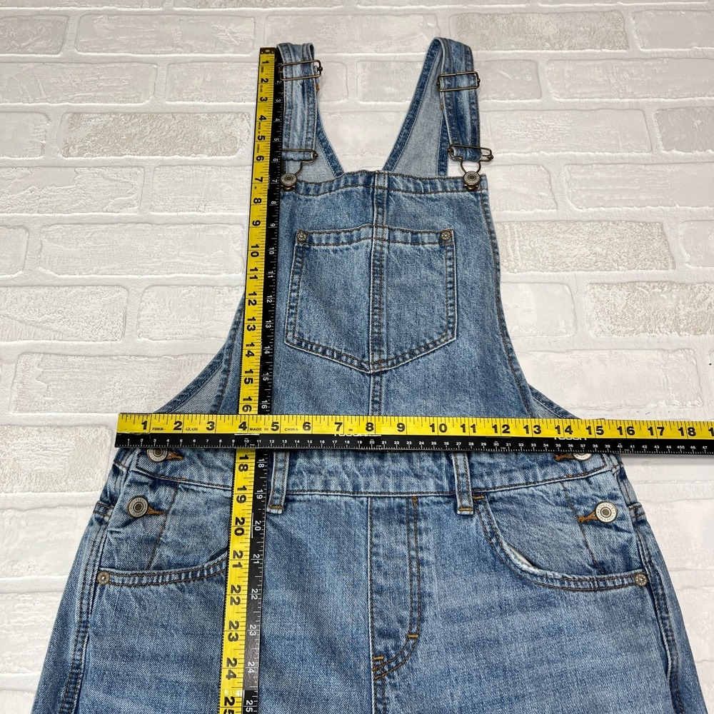 We The Free People Overalls Womens 29 Blue Flare Leg Mid Rise Denim Classic Bibs - Picture 2 of 14